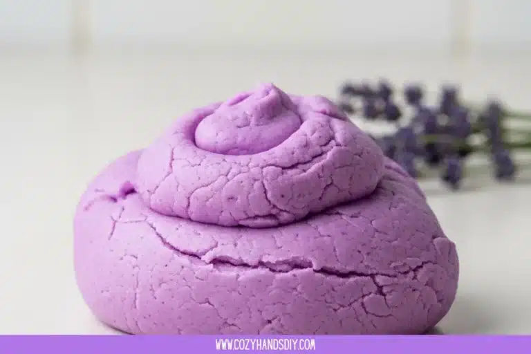Calming lavender play dough for stress relief and creativity.