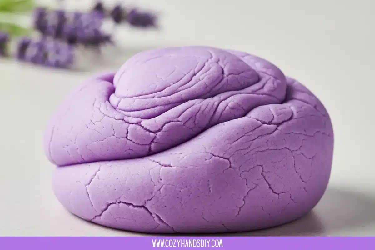 Lavender Cloud Dough for sensory play and relaxation activities.