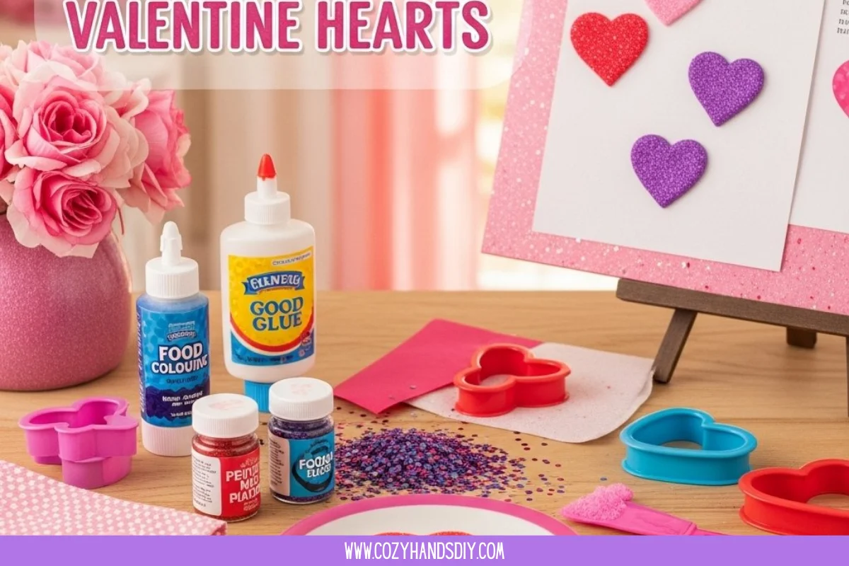 Colorful Valentine Heart Suncatchers made with clear glue for home decor