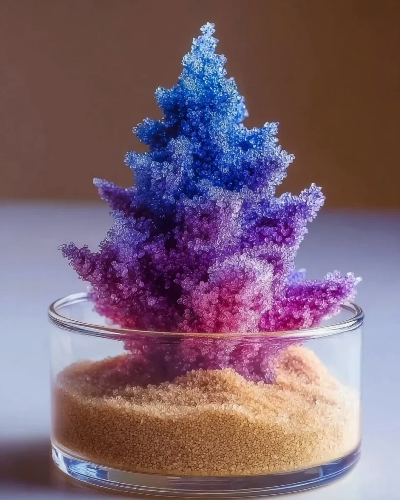 A beautifully crafted tree made from baking soda for a decorative home project.