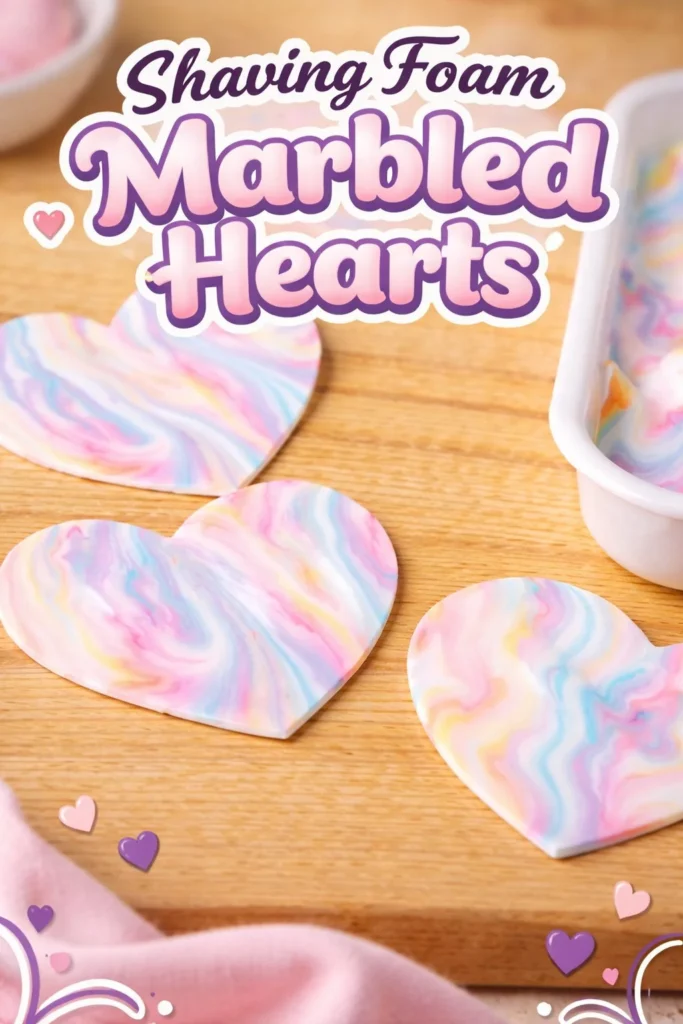 Shaving Foam Marbled Hearts ❤️