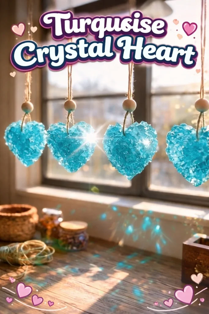 Turquoise Crystal Heart
