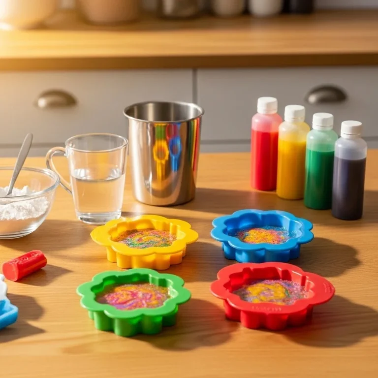 Colorful eco-friendly bioplastic suncatchers hanging in sunlight