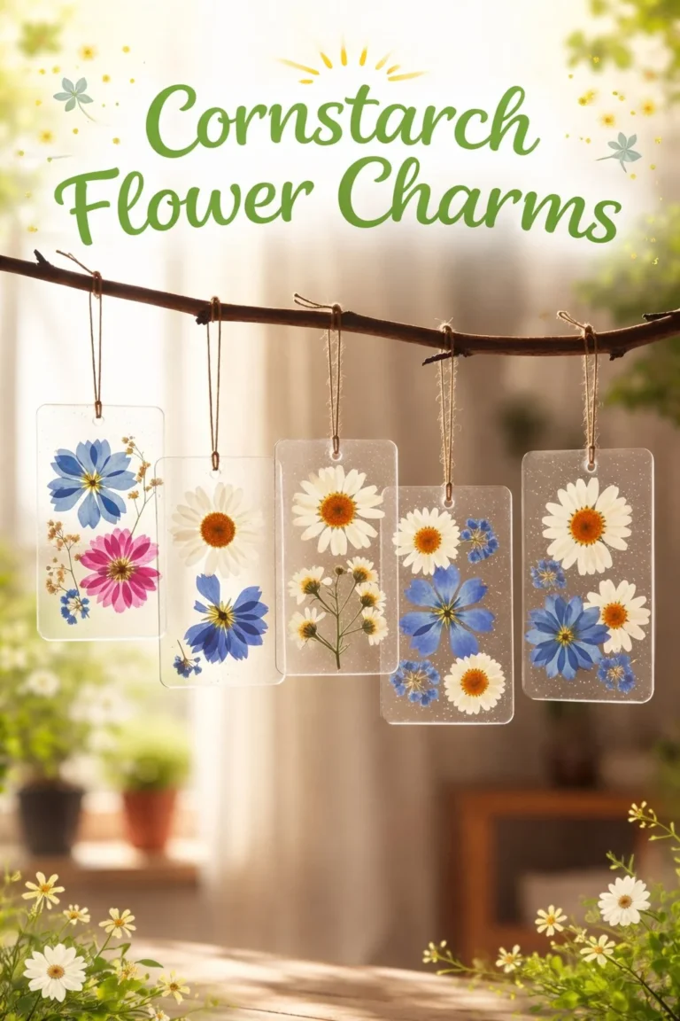 Beautiful cornstarch flower charms for jewelry making and crafts