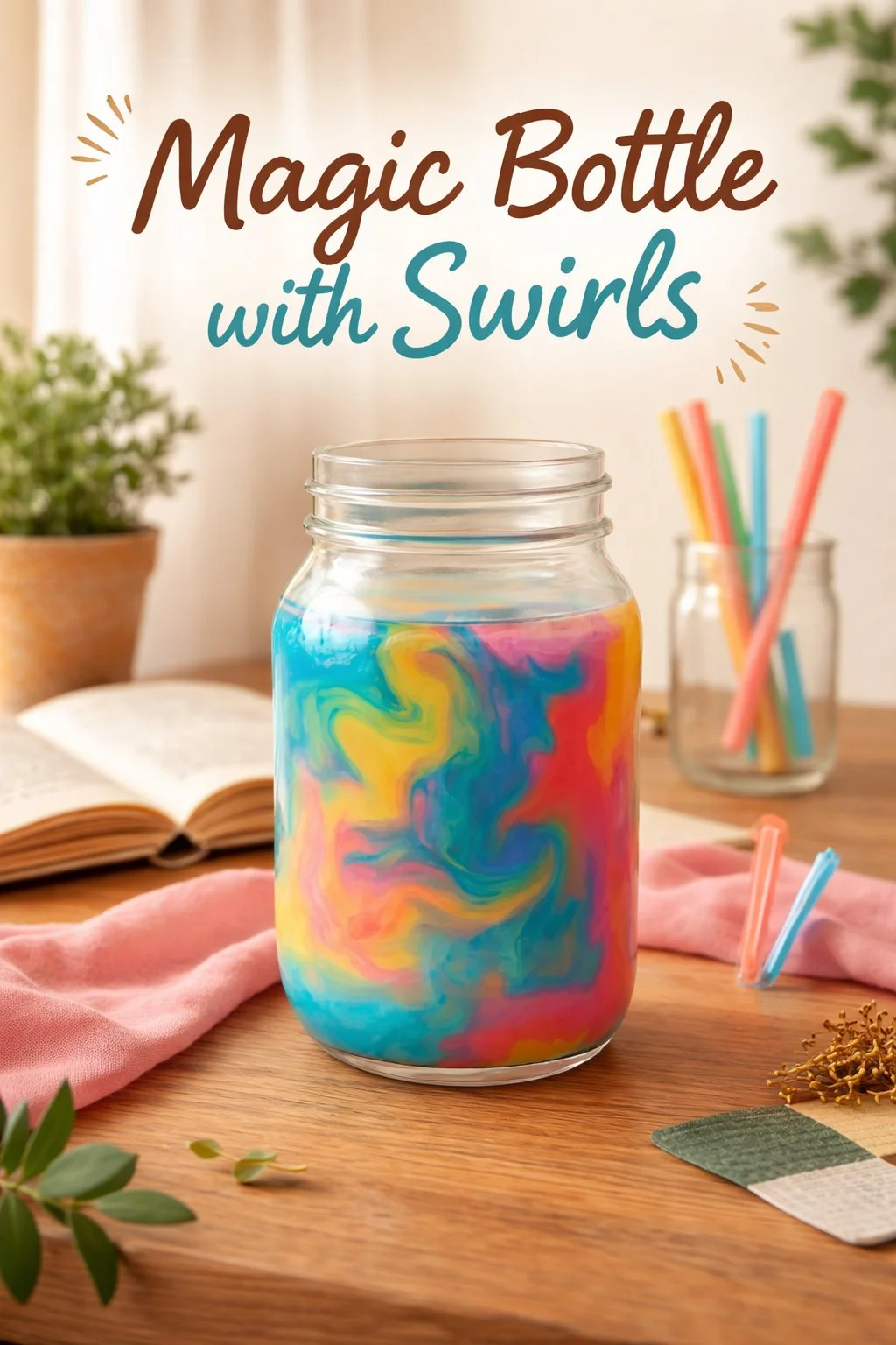 Magic bottle with swirls design for enchanting decor