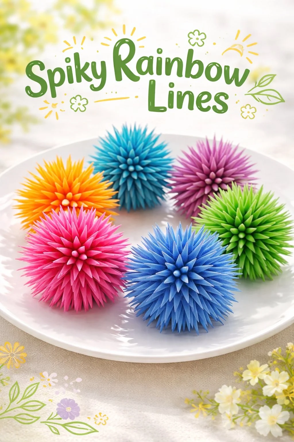 Colorful spiky rainbow lines creating a vibrant pattern design