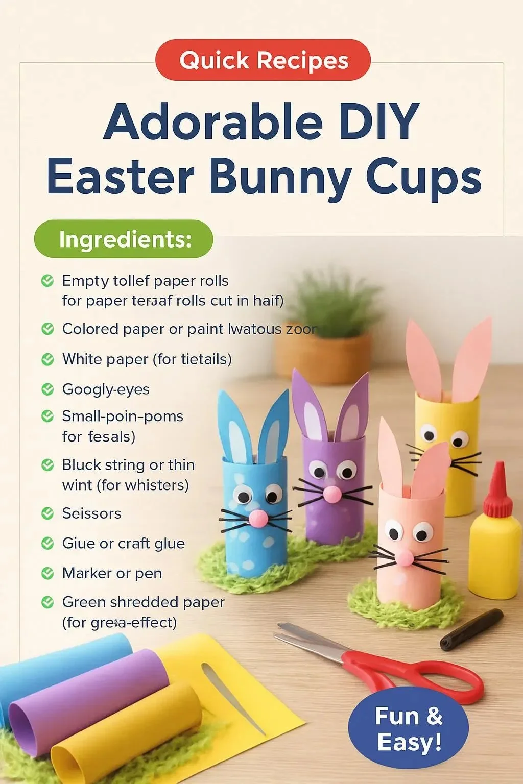 DIY Easter Bunny Cups for a festive and creative Easter celebration