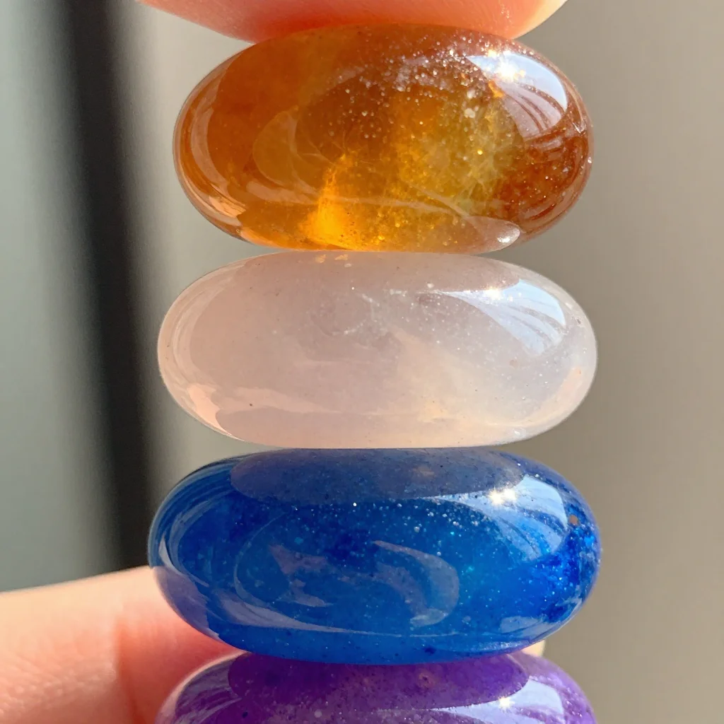 Handmade worry stones for anxiety relief and relaxation.