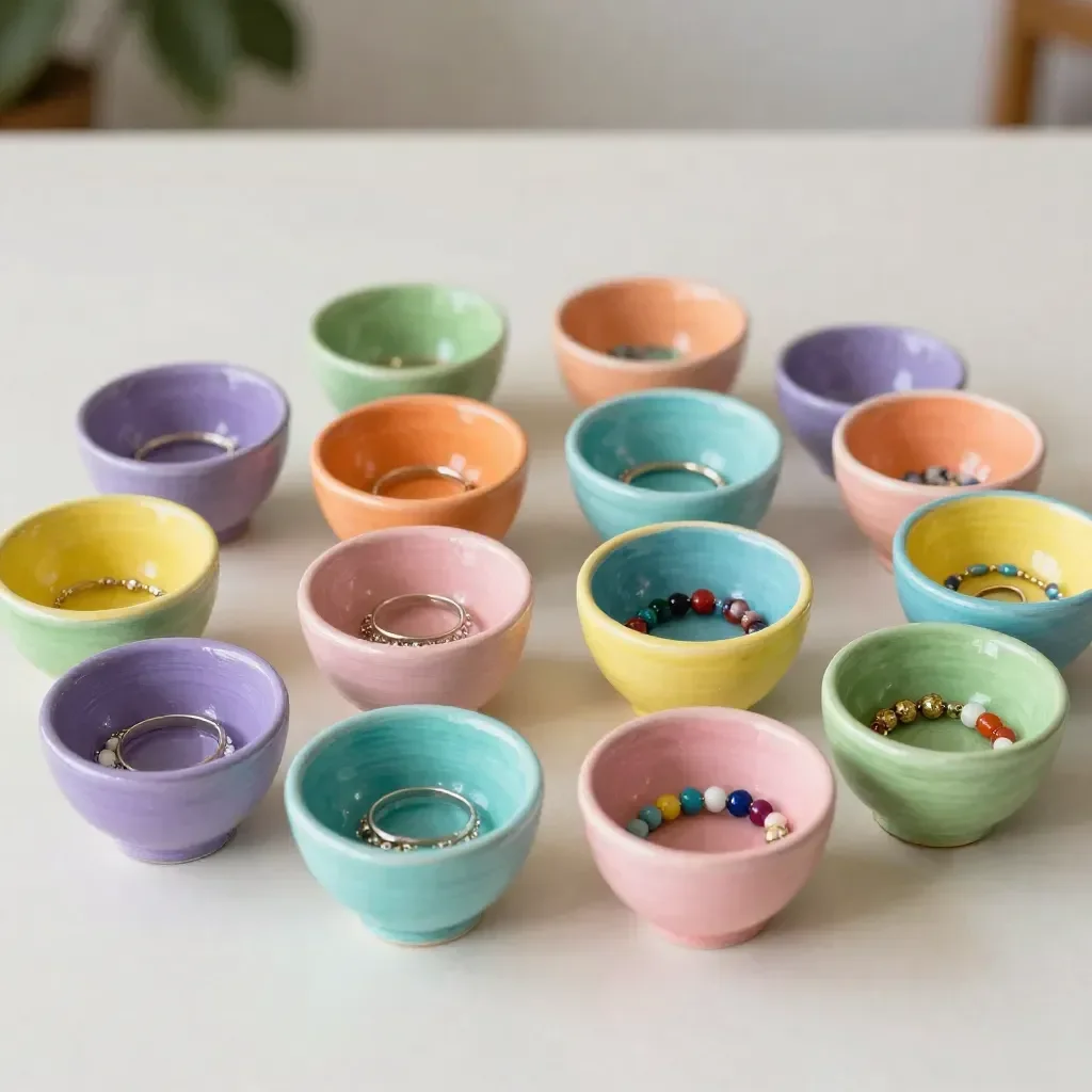 Handmade DIY clay bowls in various designs and colors