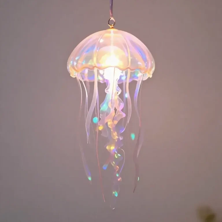 DIY glowing jellyfish lanterns illuminating a cozy room