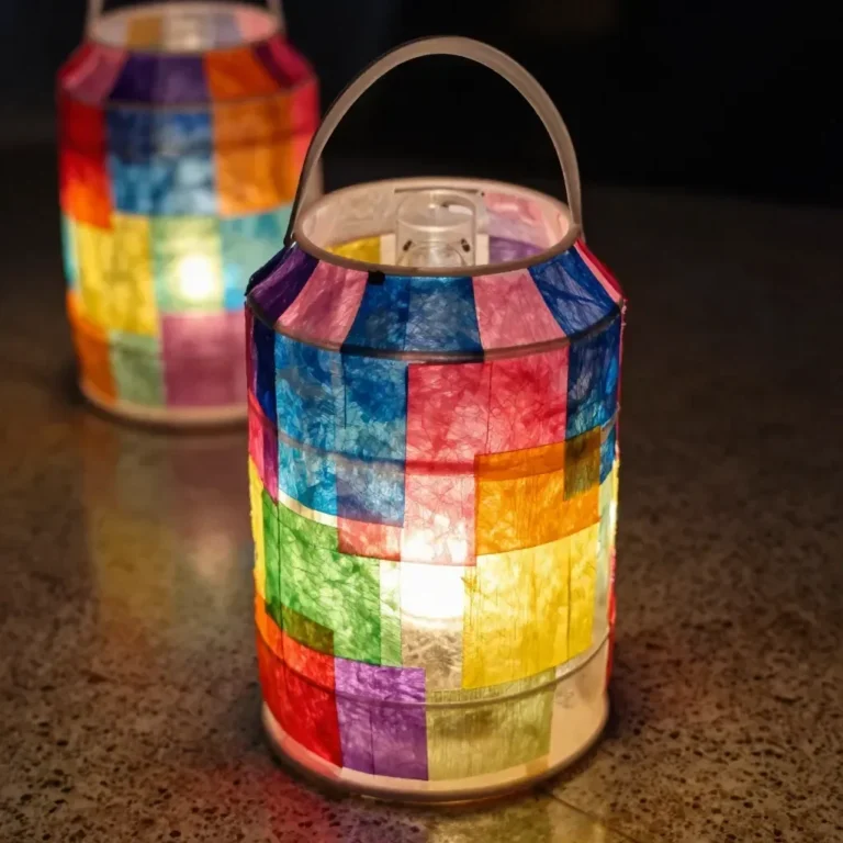 Fake Stained-Glass Lanterns Cozy Glow