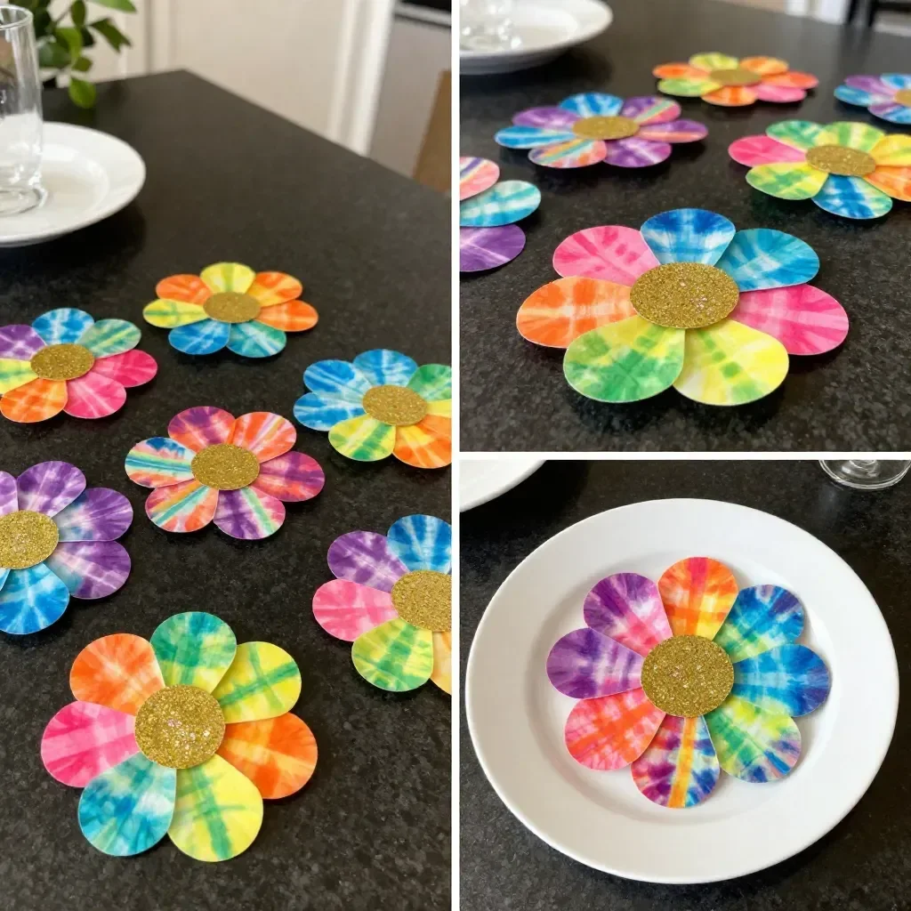 A vibrant display of glowing flowers in a garden at night, showcasing their luminous beauty.