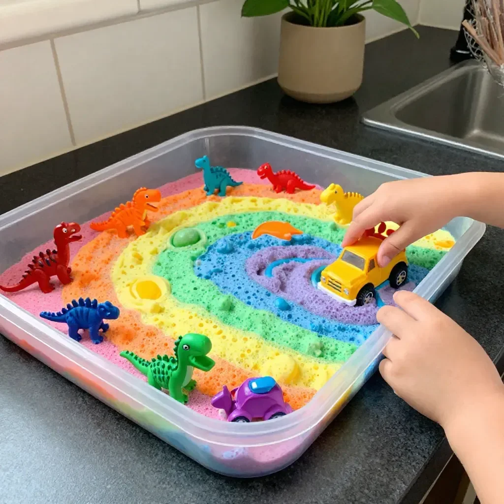 Rainbow Foam Mountain Turns Into Calm