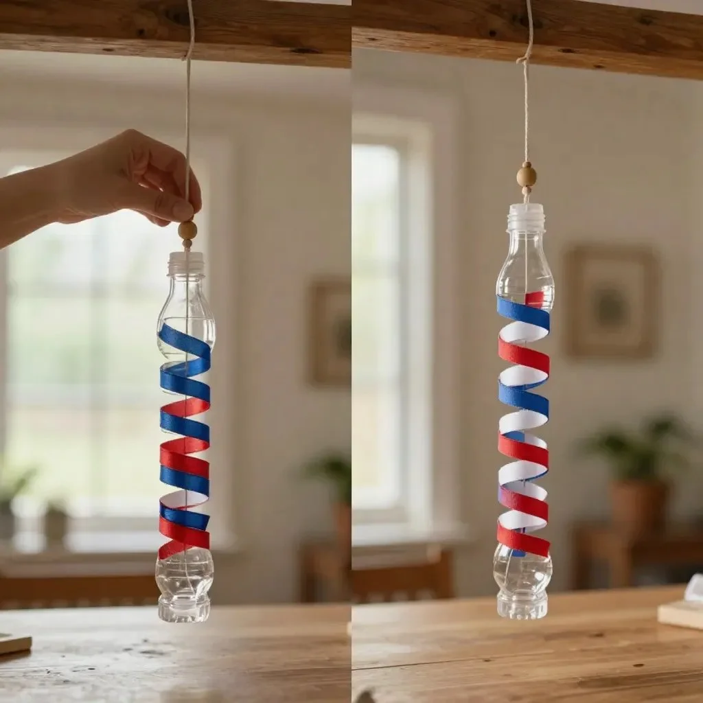Patriotic bottle cap spinner for cozy and festive home decor