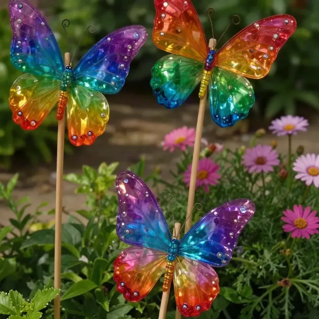 Rainbow Butterfly Stakes made from recycled bottles, showcasing sustainability in sportswear.