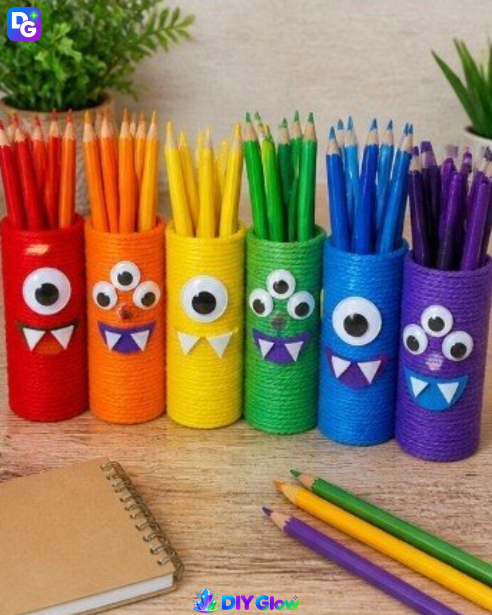 Rainbow Monster Pencil Holders