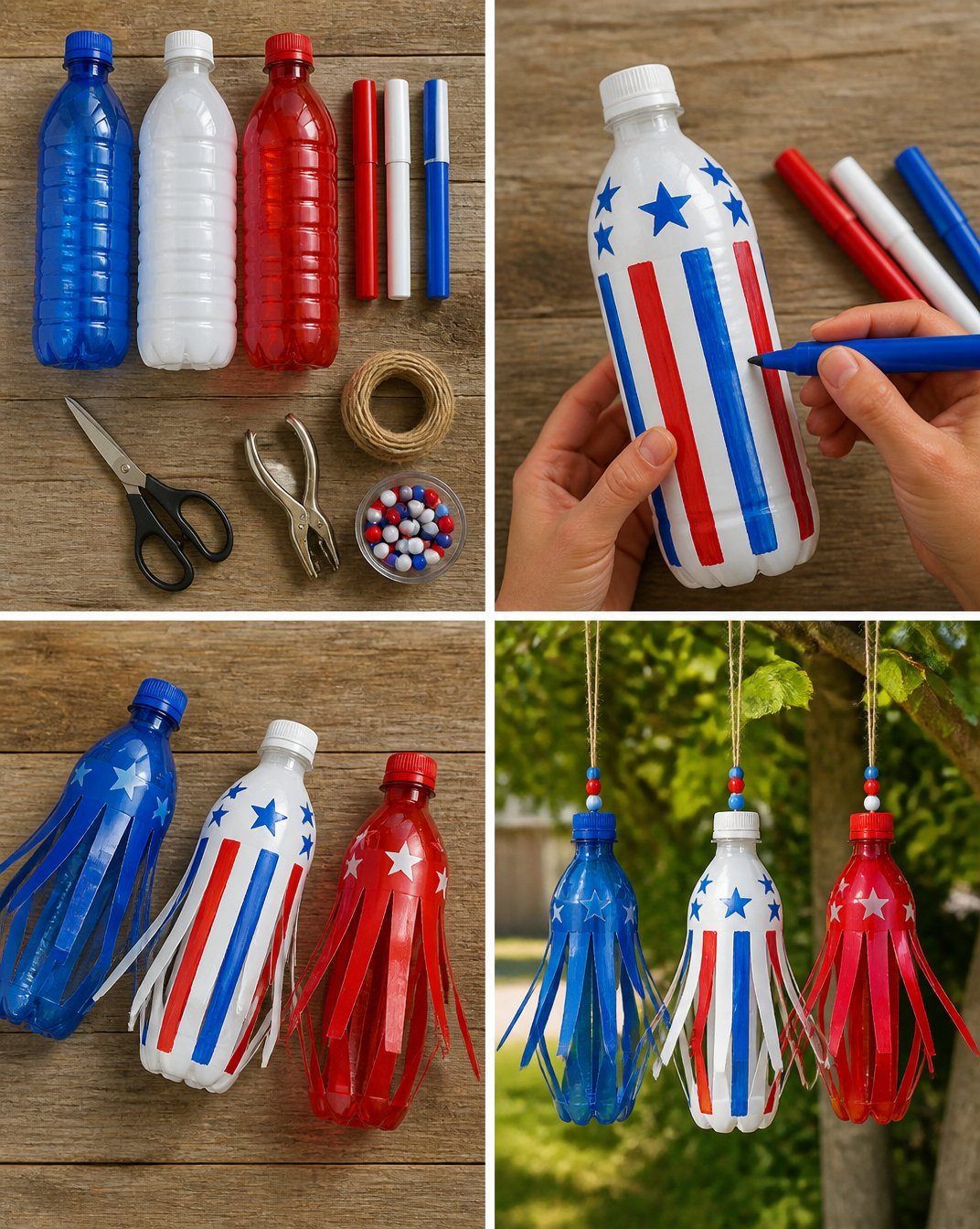 4th of July Plastic Bottle Spinners
