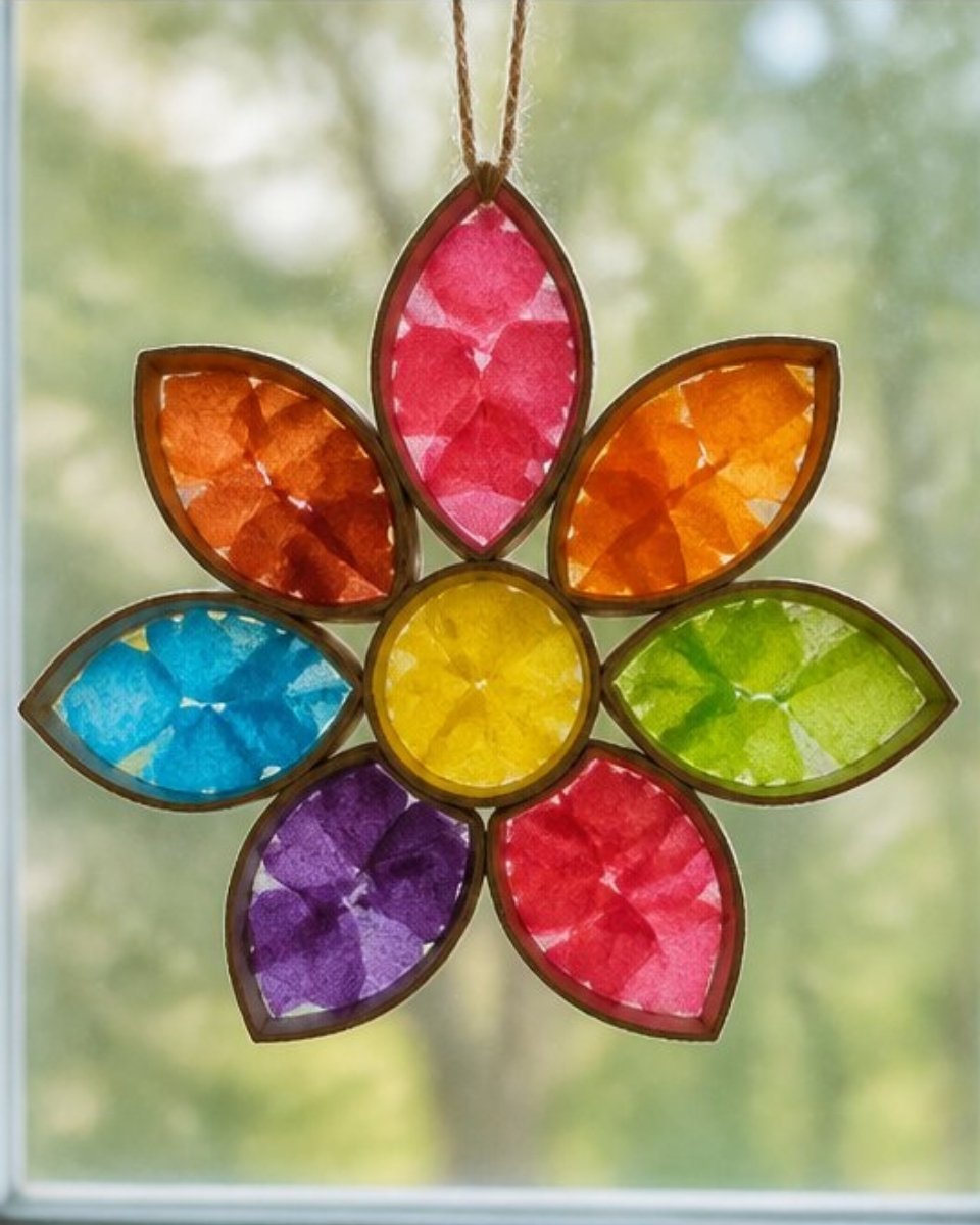 Paper Roll Flower Suncatcher