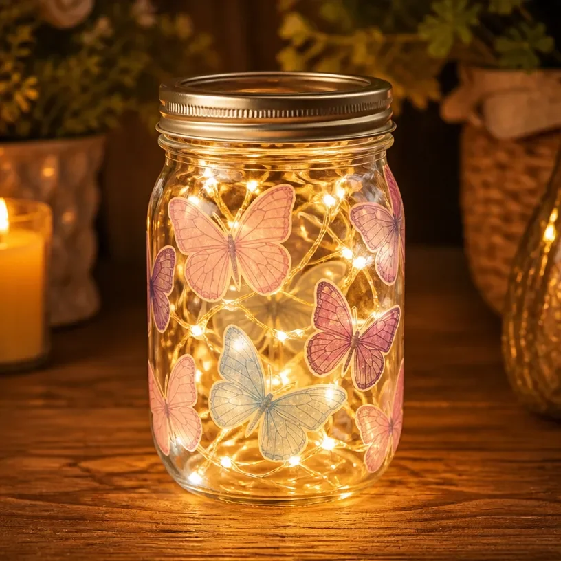 Butterfly LED Lantern with Warm Glow for Outdoor Decor