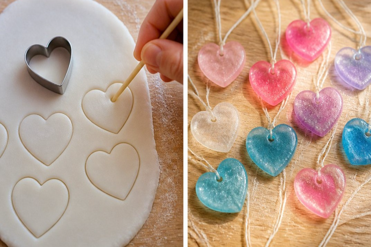 Clear Cornstarch Heart Charms