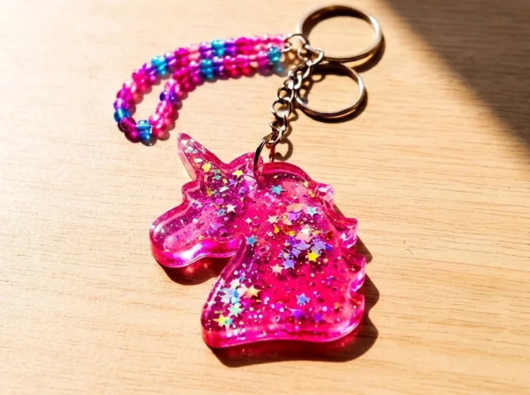 Clear pink unicorn suncatcher backpack charm