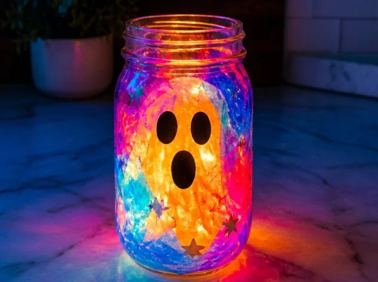 Clear Rainbow Neon Ghost Light Jar