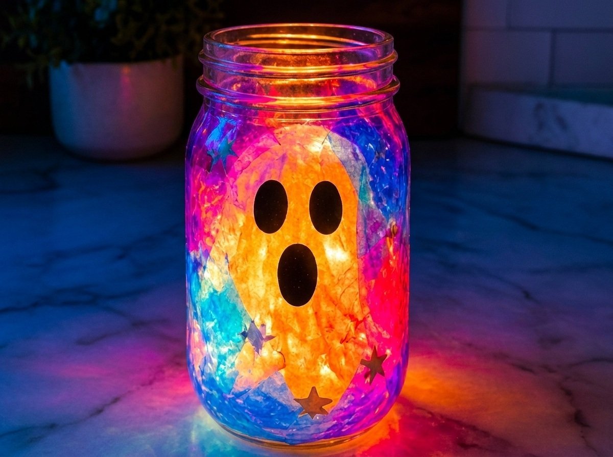 Clear Rainbow Neon Ghost Light Jar