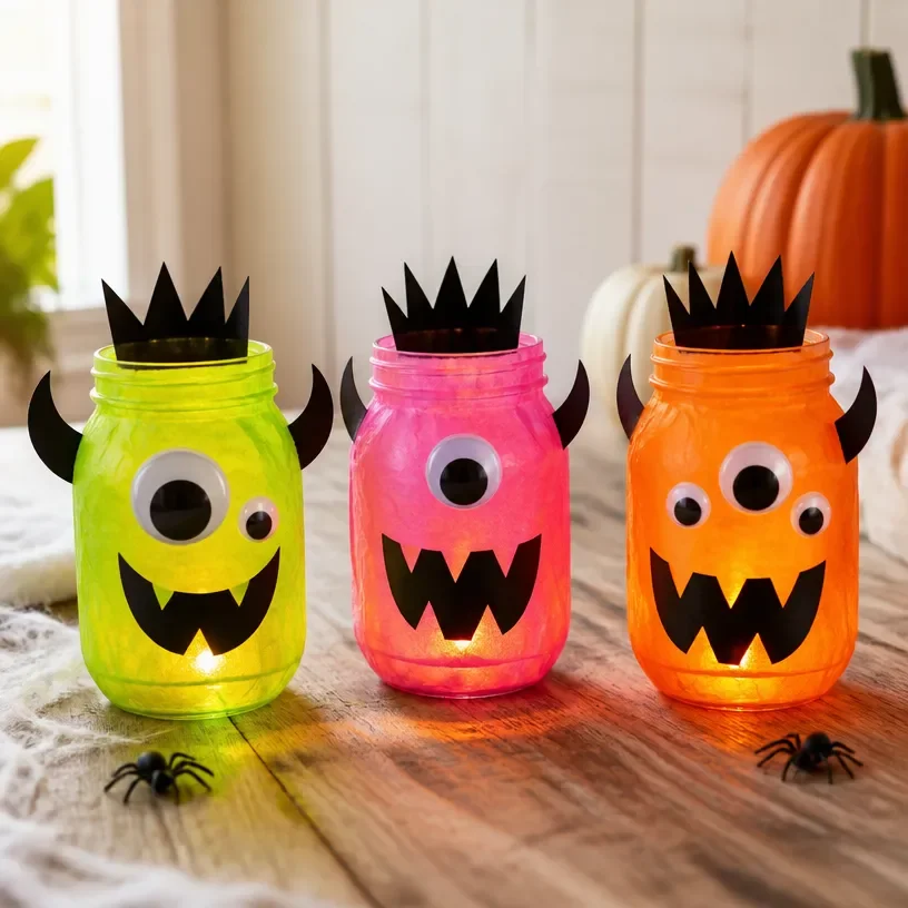 Cozy Neon Rainbow Monster Lanterns for Bright Decor