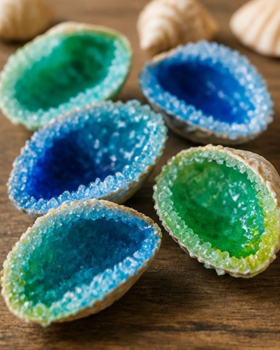 Crystal Growing Seashell Geodes