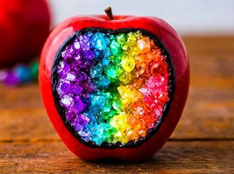 Crystal Rainbow Apple Geode Teacher Gift