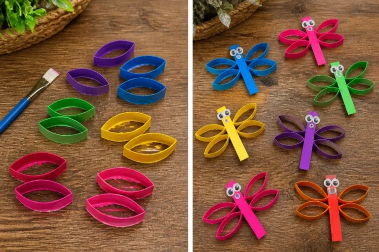 Dragonfly wall decor made from borax pipe cleaners in a mason jar.