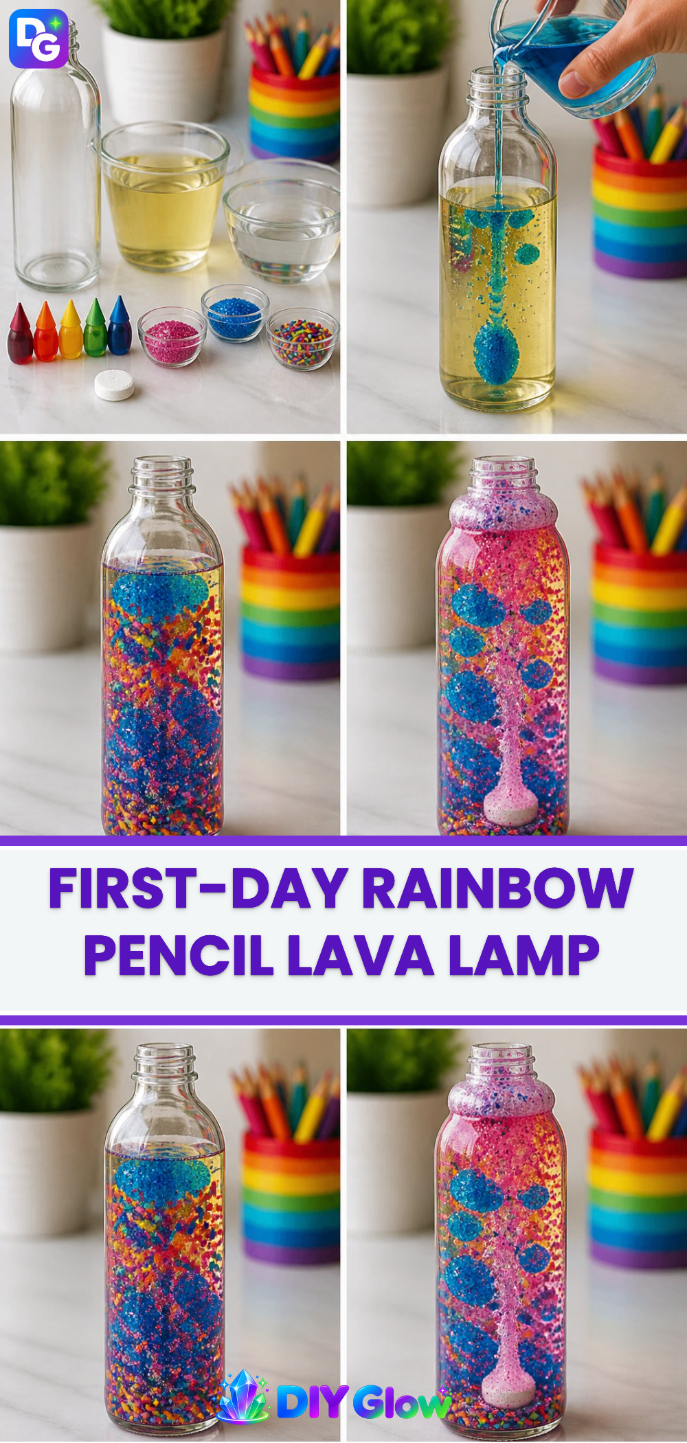 First-Day Rainbow Pencil Lava Lamp