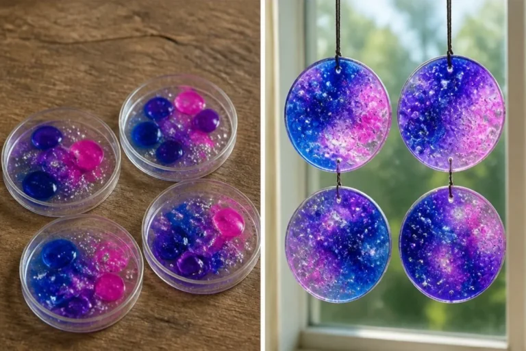 Galaxy Bubble Glue Suncatchers