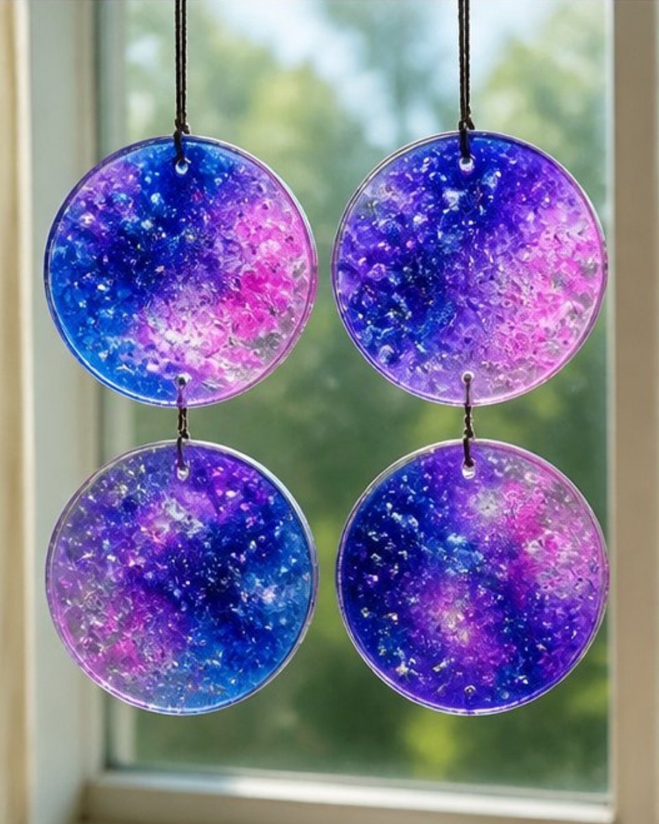 Galaxy Bubble Glue Suncatchers