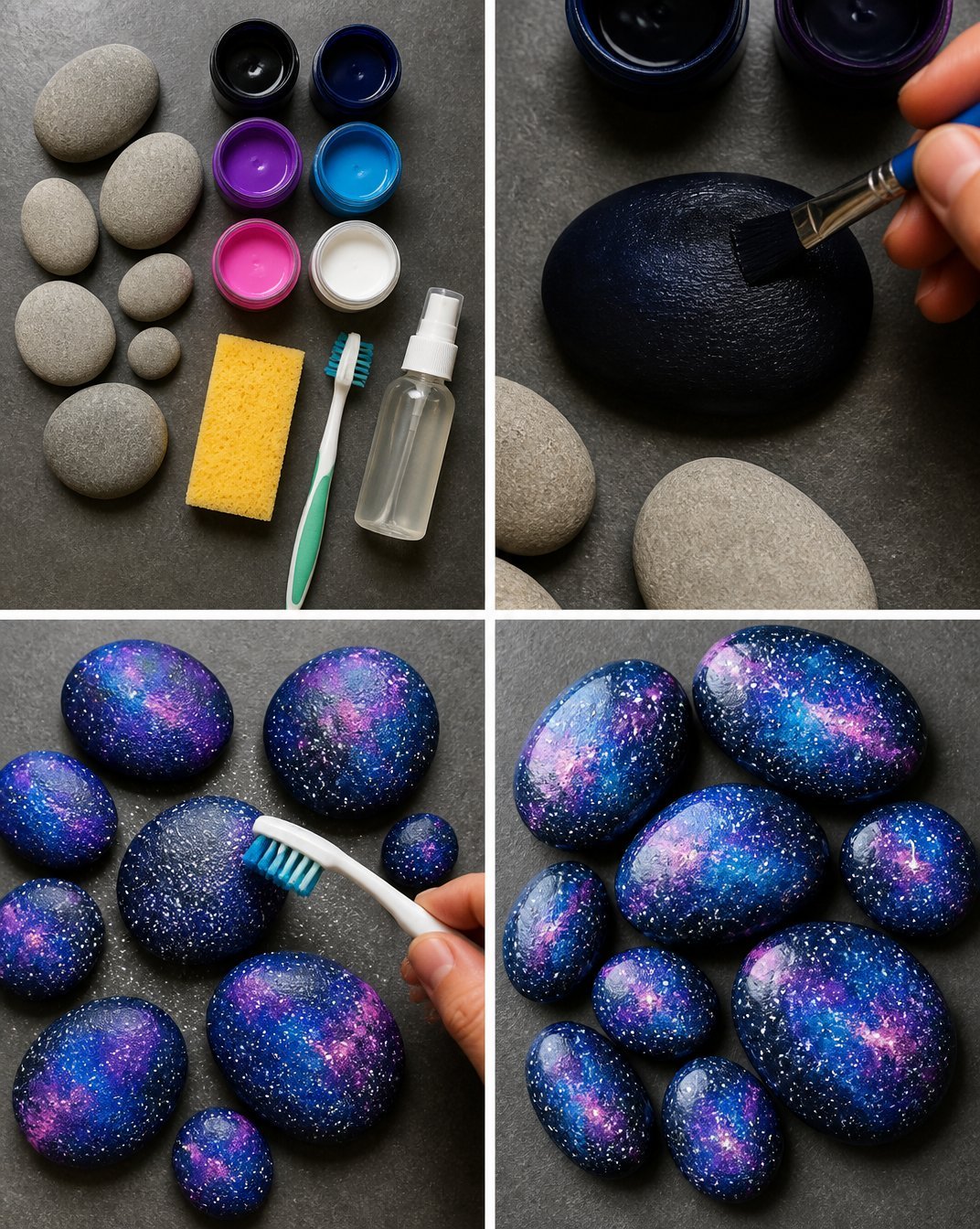 Galaxy Painted Pebbles