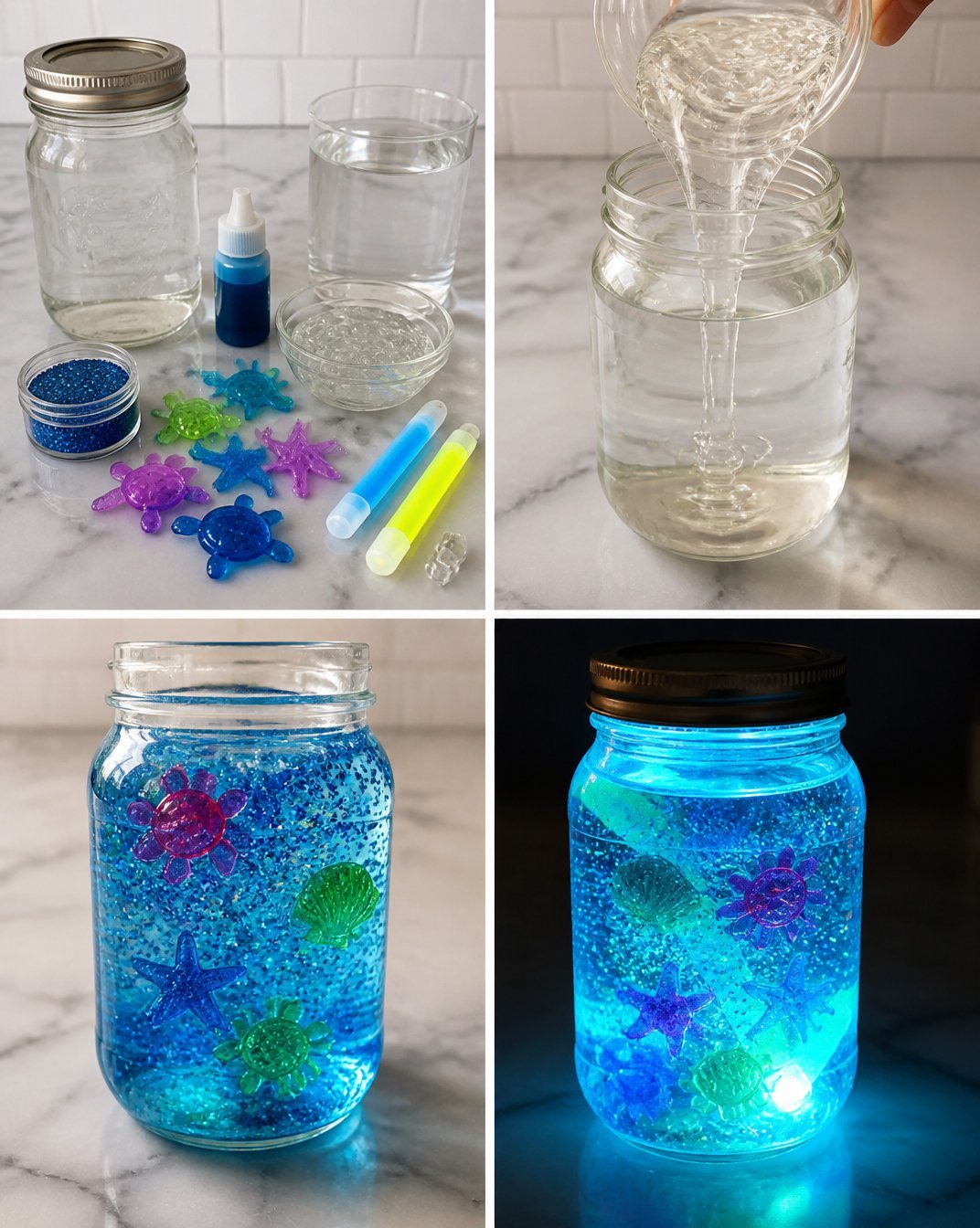 DIY Ocean Glow Jar Lantern