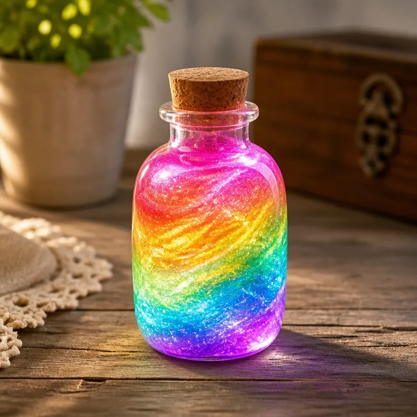 Glow Rainbow Potion Bottle DIY Tutorial