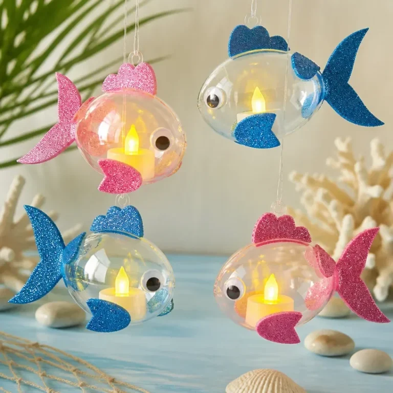 Glowing fish lanterns for ocean-themed lighting decor
