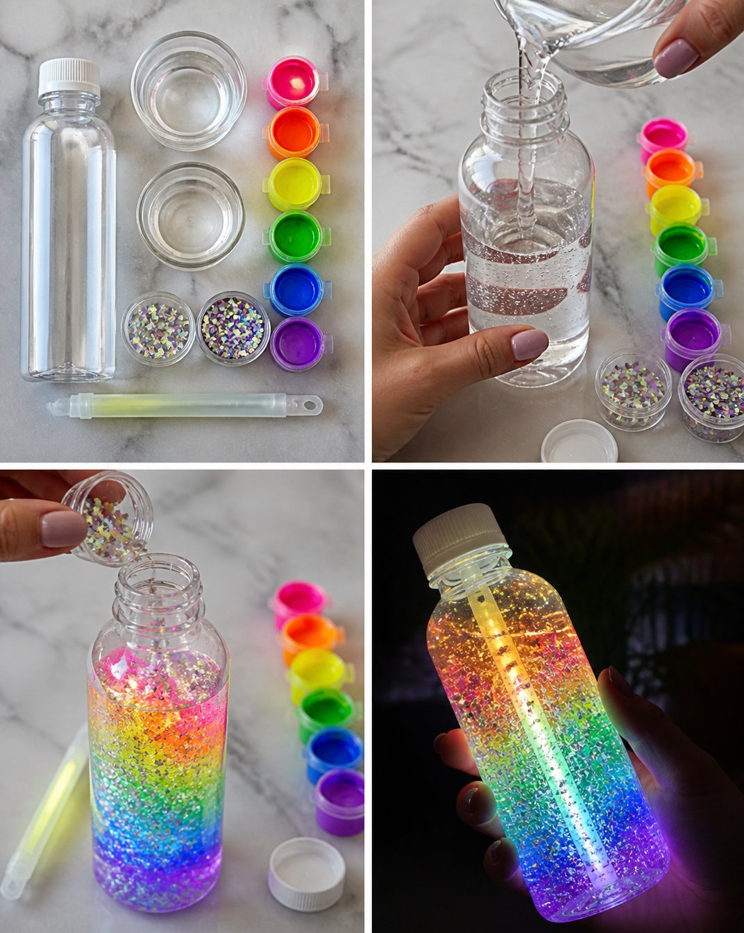 Glowing Rainbow Potion Bottle - Glow-in-the-Dark Collectible