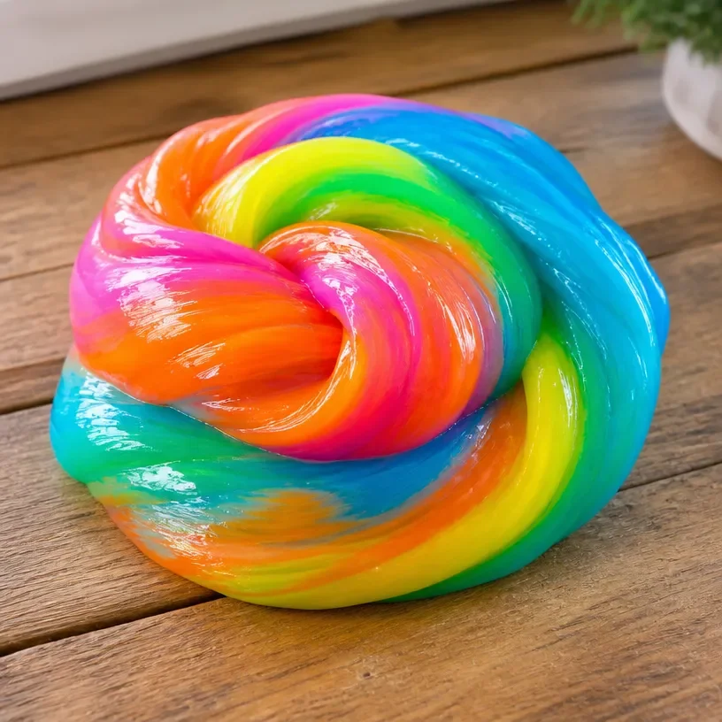Glowing Rainbow Slime That Shines in the Dark