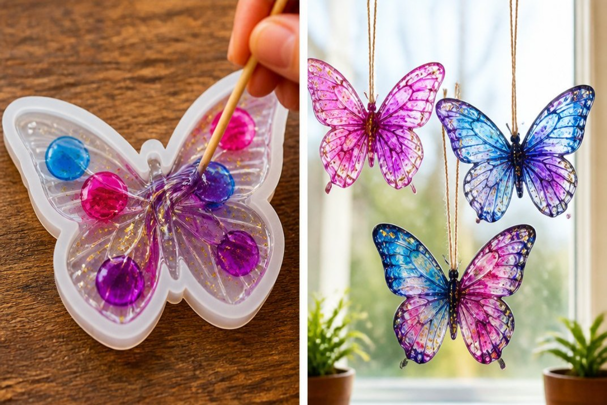 Marbled Glue Butterfly Suncatchers
