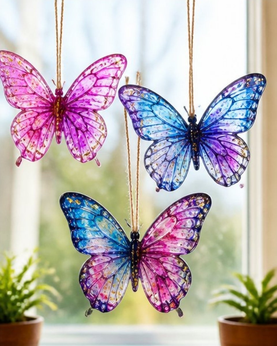 Marbled Glue Butterfly Suncatchers
