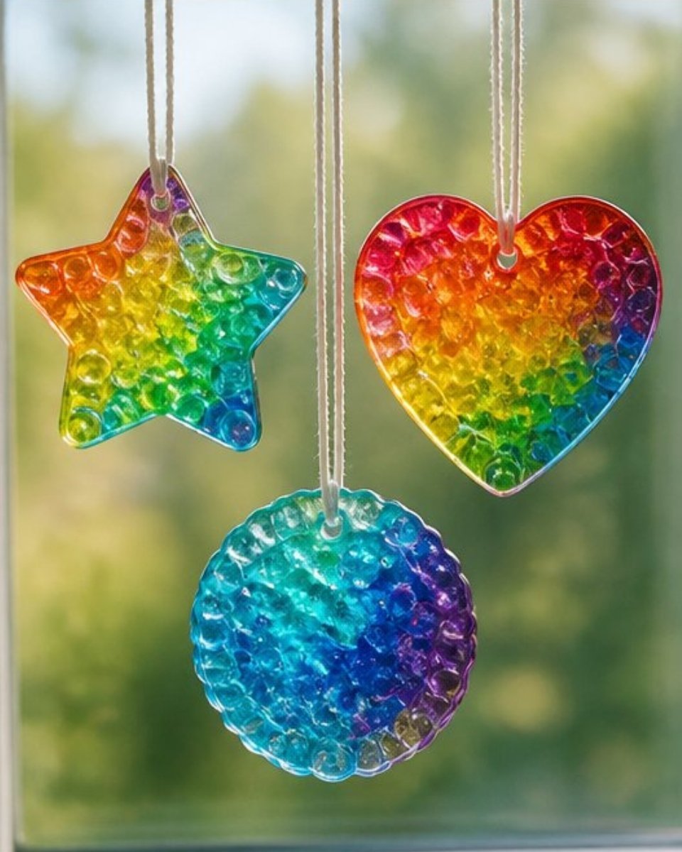 Melted Rainbow Suncatchers
