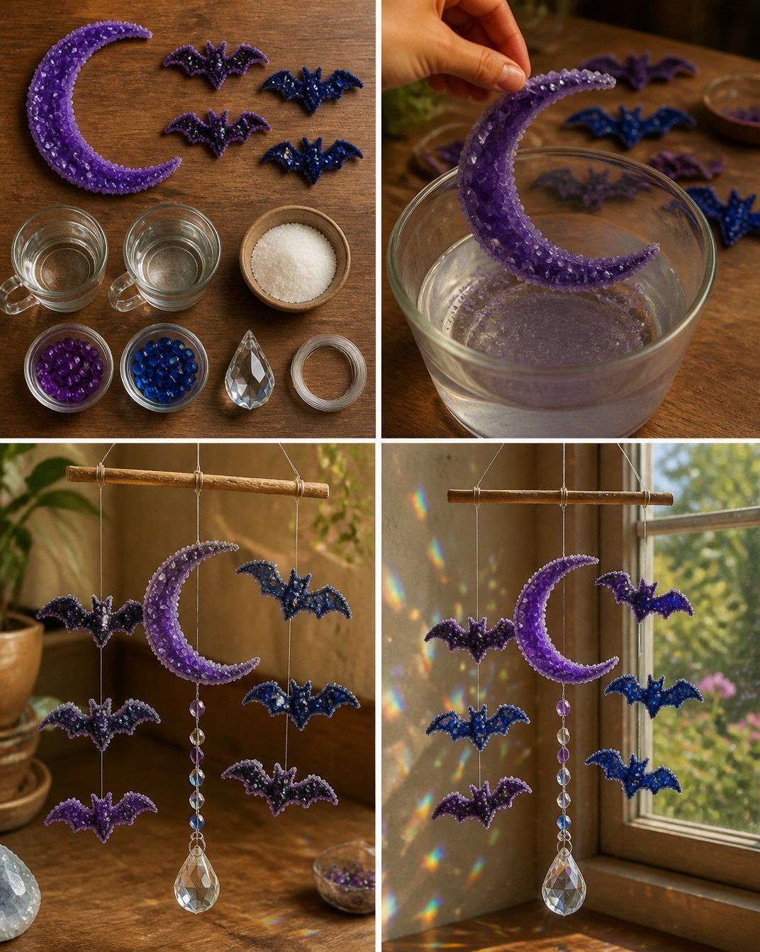 Moonlit Crystal and Bat Window Mobile: Gadget Preview