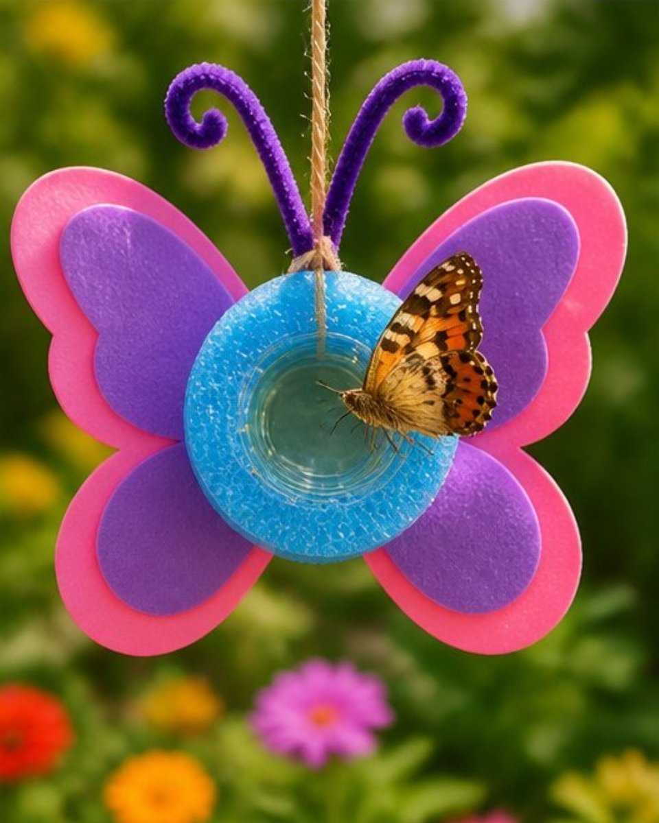 Pool Noodle Butterfly Feeder