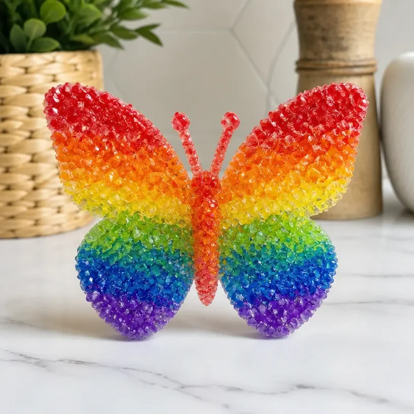 Prismatic Crystal Butterfly: Colorful Gem-Inspired Wings