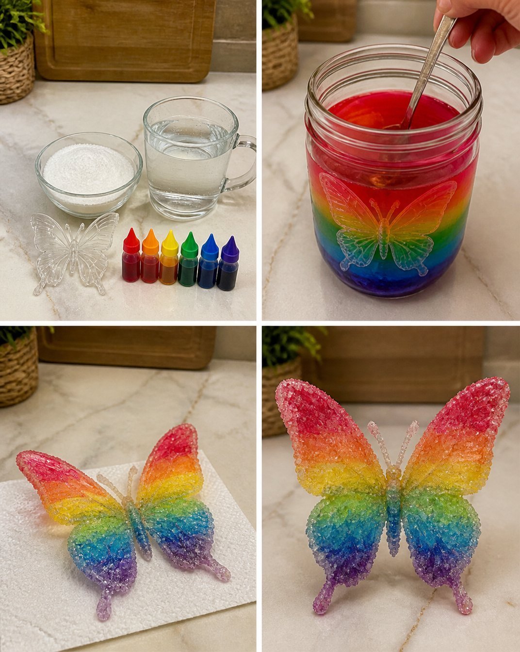 Prismatic Crystal Butterfly: Colorful Gem-Inspired Wings