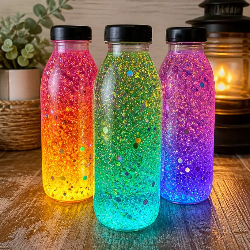 Rainbow Glow Potions: DIY Glow-in-the-Dark Bottle Decor