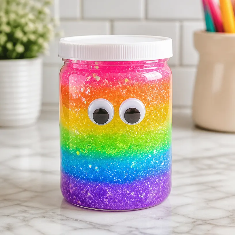 Rainbow Glow Slime Jar – Glow-in-the-Dark Monster Slime Toy