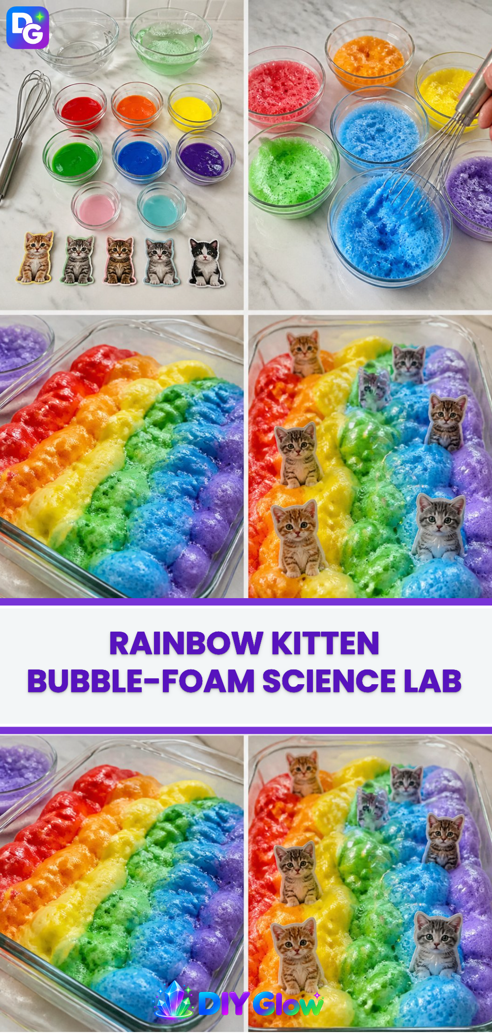 Rainbow Kitten Bubble-Foam Science Lab